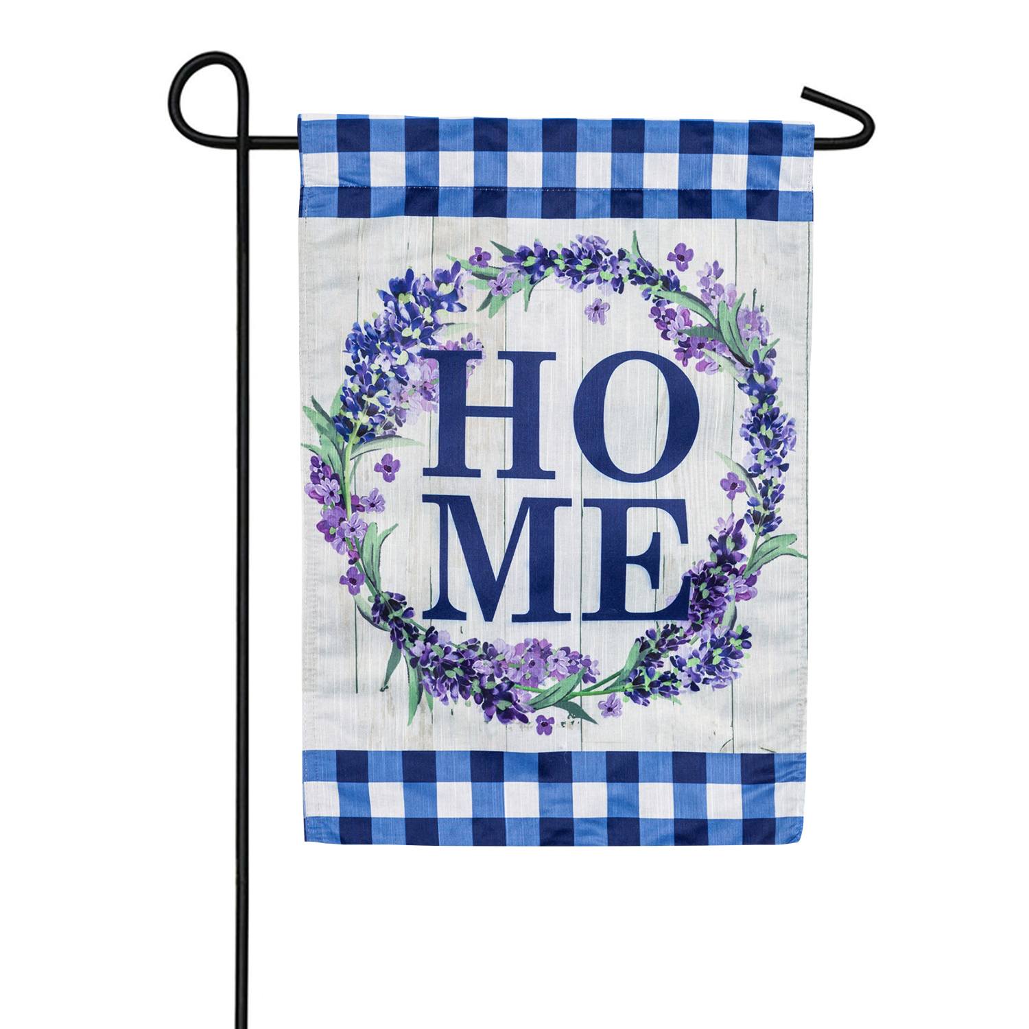 Evergreen Home Wreath Strie Garden Flag