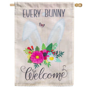 Evergreen Every Bunny Welcome Appliqued House Flag