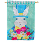 Evergreen Mister Easter Bunny Applique House Flag