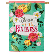 Evergreen Applique House Flag - Bloom with Kindness