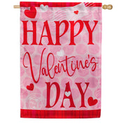 Evergreen Happy Valentine's Day Love Appliqued House Flag