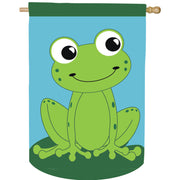 Evergreen Frog Basic Applique House Flag