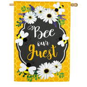 Evergreen Bee Our Guest Frame Applique House Flag
