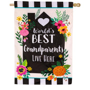 Evergreen Worlds Best Grandparents Applique House Flag