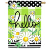 Evergreen Applique House Flag - Hello Daisy