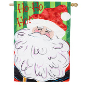 Evergreen Ho Ho Ho Santa Applique House Flag