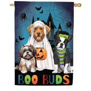 Evergreen Boo Buds Applique House Flag