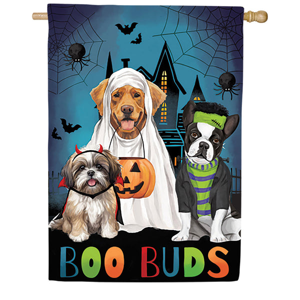Boo Buds Applique House Flag