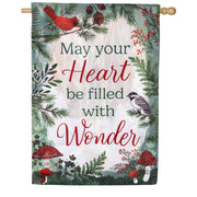 Evergreen Wondering Heart Applique House Flag