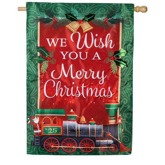 North Pole Express Applique House Flag