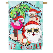Evergreen Tis The Sea-Sun Applique House Flag