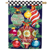 Evergreen Happy Holidays Ornaments Applique House Flag