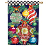 Happy Holidays Ornaments Applique House Flag