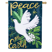 Evergreen Peace On Earth Applique House Flag