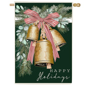 Evergreen Golden Bells Applique House Flag