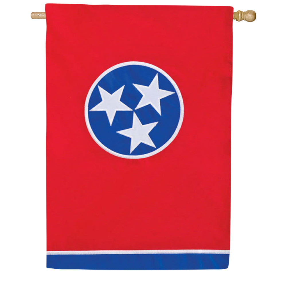 Evergreen Tennessee State Double Appliqued House Flag