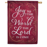 Evergreen Joy to the World The Lord is Come Appliqued House Flag