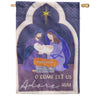 Evergreen Come Let Us Adore Him Appliqued House Flag