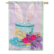 Evergreen Happy Easter Floral Hat Appliqued House Flag