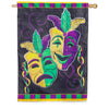 Mardi Gras Theater Masks Applique House Flag 28 x 40