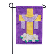 Evergreen Applique Garden Flag - Easter Cross Basic