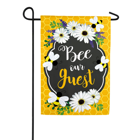 Evergreen Bee Our Guest Frame Applique Garden Flag