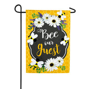 Evergreen Bee Our Guest Frame Applique Garden Flag