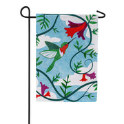 Evergreen Hummingbird Applique Garden Flag