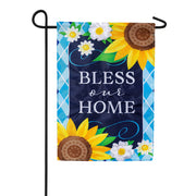 Evergreen Applique Garden Flag - Bless Our Home Sunflowers