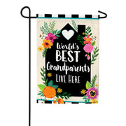 Evergreen Worlds Best Grandparents Applique Garden Flag