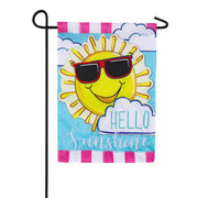 Evergreen Hello Sunshine Applique Garden Flag