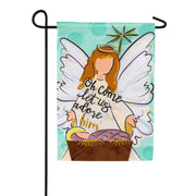 Evergreen Oh Come Let Us Adore Him Applique Garden Flag