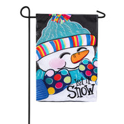 Evergreen Let It Snow-Man Applique Garden Flag