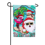 Evergreen Tis The Sea-Sun Applique Garden Flag