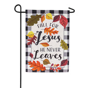 Evergreen Fall For Jesus Applique Garden Flag