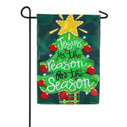 Evergreen Jesus Is The Reason Applique Garden Flag