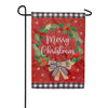 Merry Christmas Wreath Applique Garden Flag
