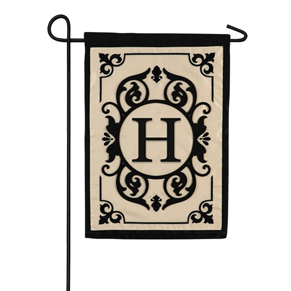 Evergreen Cambridge Monogram Appliqued Garden Flag