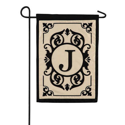 Evergreen Cambridge Monogram Appliqued Garden Flag