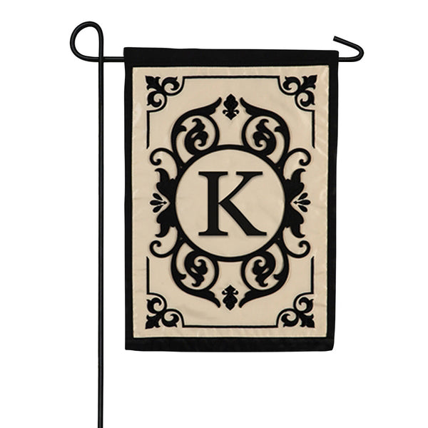 Evergreen Cambridge Monogram Appliqued Garden Flag