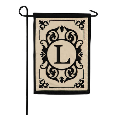 Evergreen Cambridge Monogram Appliqued Garden Flag