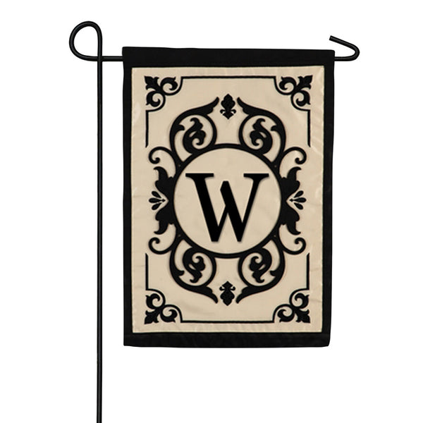 Evergreen Cambridge Monogram Appliqued Garden Flag