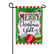 Evergreen Merry Christmas Y'all Applique Garden Flag