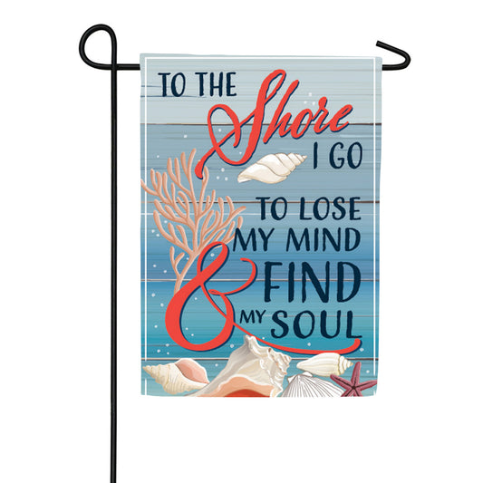 Evergreen To the Shore I Go Applique Garden Flag
