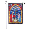 Evergreen Stained Glass Applique Garden Flag