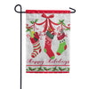 Evergreen Happy Holidays Stocking Applique Garden Flag