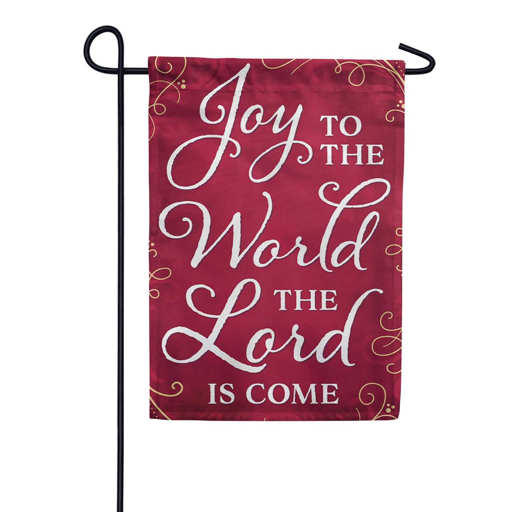 Evergreen Joy to the World The Lord is Come Appliqued Garden Flag