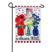 Evergreen Applique Garden Flag - Patriotic Floral