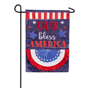 Evergreen Applique Garden Flag - Patriotic God Bless America