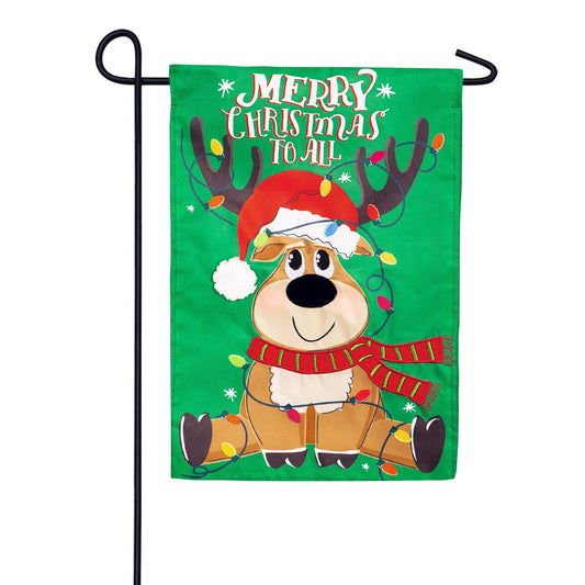 Evergreen Merry Christmas to All Applique Garden Flag